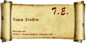 Topa Endre névjegykártya